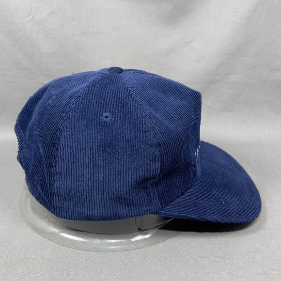Vtg United Airlines Corduroy Snapback Hat Cap Blue Dorfman Pilot Fly Plane Mens - Picture 5 of 12